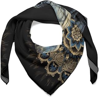 Multi-purpose Silk Scarf Headscarf Headband Schnauzer Dog on The Grass Bandana Soft Breathable for Outdoor Travel Gift