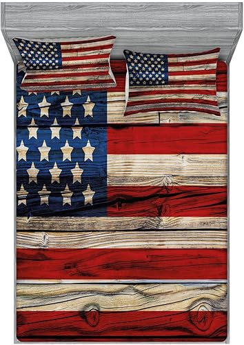 Miniatura 79 de Ambesonne Juego de sábanas bajeras y fundas de almohada, dibujos de aviones antiguos, vuelos clásicos con fechas, estilo vintage, diseño nostálgico,