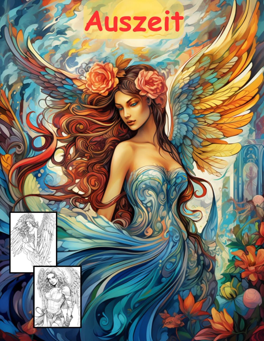 AUSZEIT Angel Woman Engel Coloring Pages -Malbuch für Erwachsene -Entspannung und Stressabbau -Ruhe und Gelassenheit: ein magisches Ausmalbuch mit 50 ... dich -Anti-Stress -traumhafte Engel-Mädchen