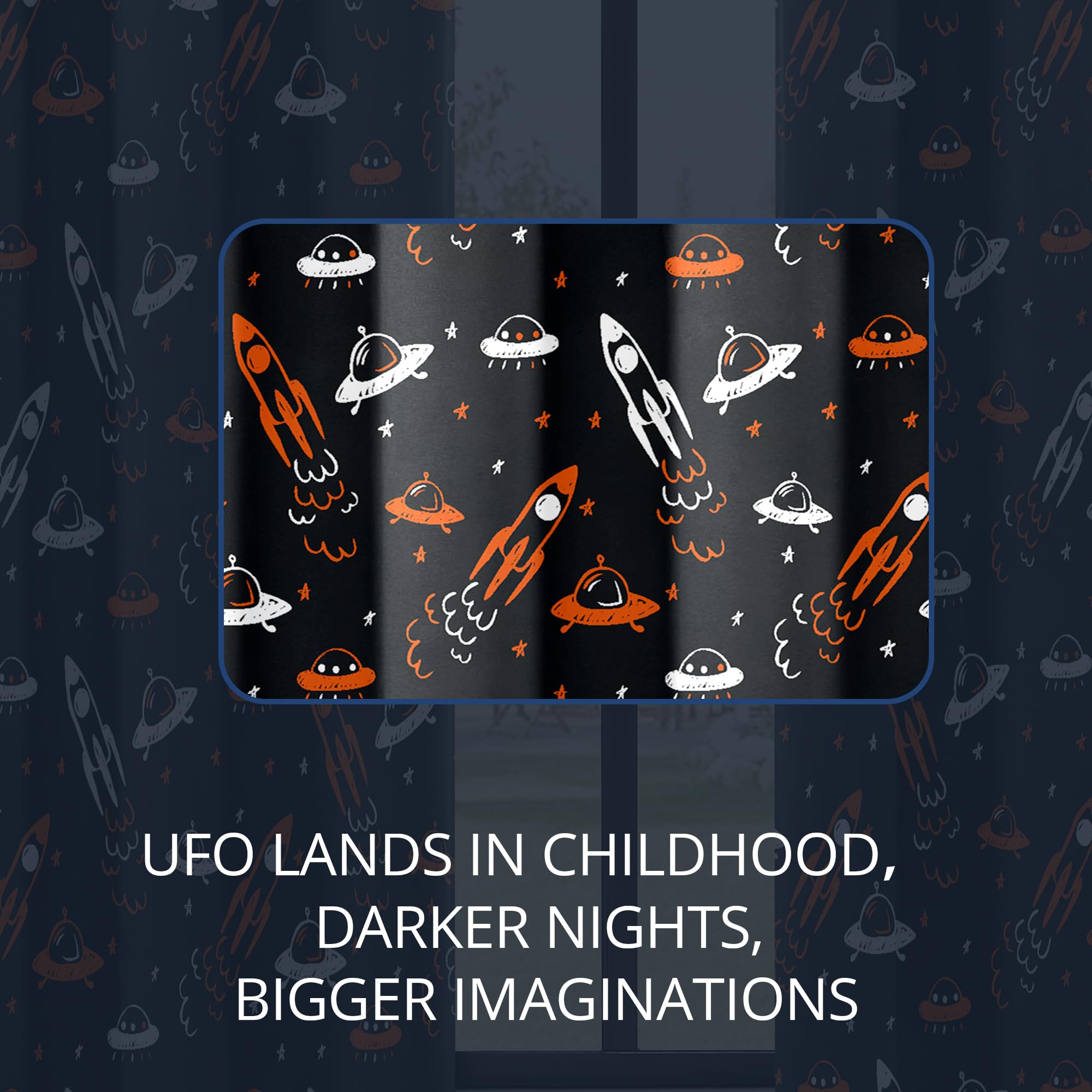 Lot de 2 rideaux occultants sur le thème de l'espace pour enfants – 100 % occultants, isolation thermique, réduction du bruit, parfaits pour chambre d'enfant et chambre d'enfant (Starlight