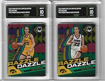 Amazon.com: Gem Mint Caitlin Clark 2 Card Rookie Lot Panini Mosaic