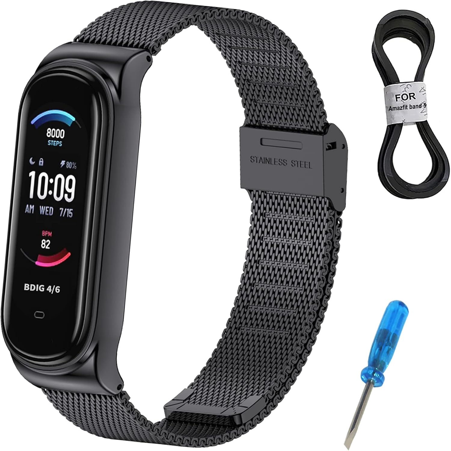 Set 3 Cinturini Per Amazfit Band 5 - Silicone Morbido, Regolabile, Nero+Grigio+Blu, Facile Installazione