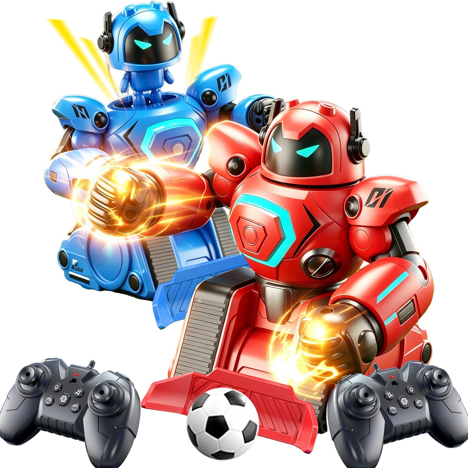 2 Stück Ferngesteuerte Auto Roboter, RC Bumper Cars mit Fußball-Duell