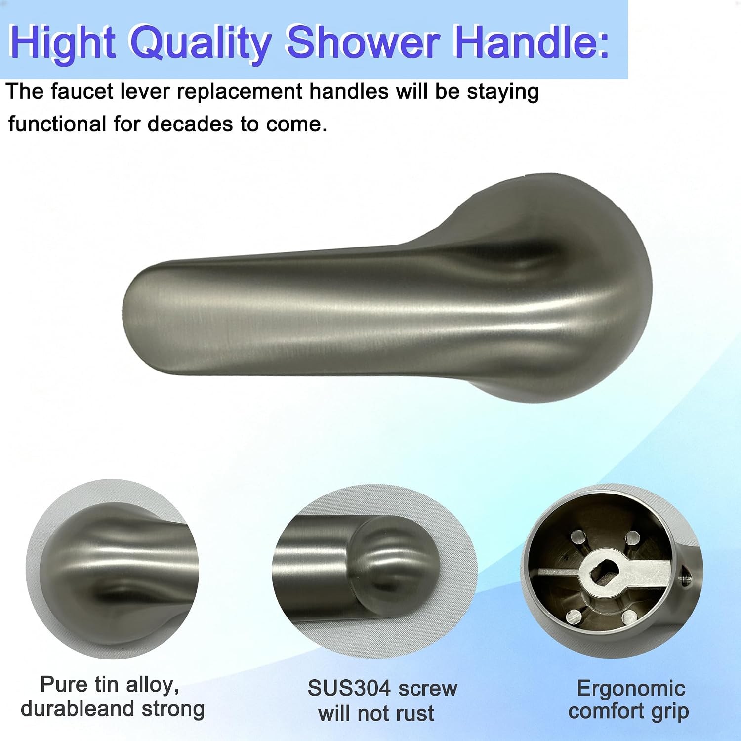 H79 Single Metal Lever Handle Kit 1300/1400 Series Tub Faucet for Delta, H79 Shower Handle Replacement for Delta Tub-Bathroom Shower Handle Accessories Chrome, Faucet Handle Replacement Kit.(Nickel)