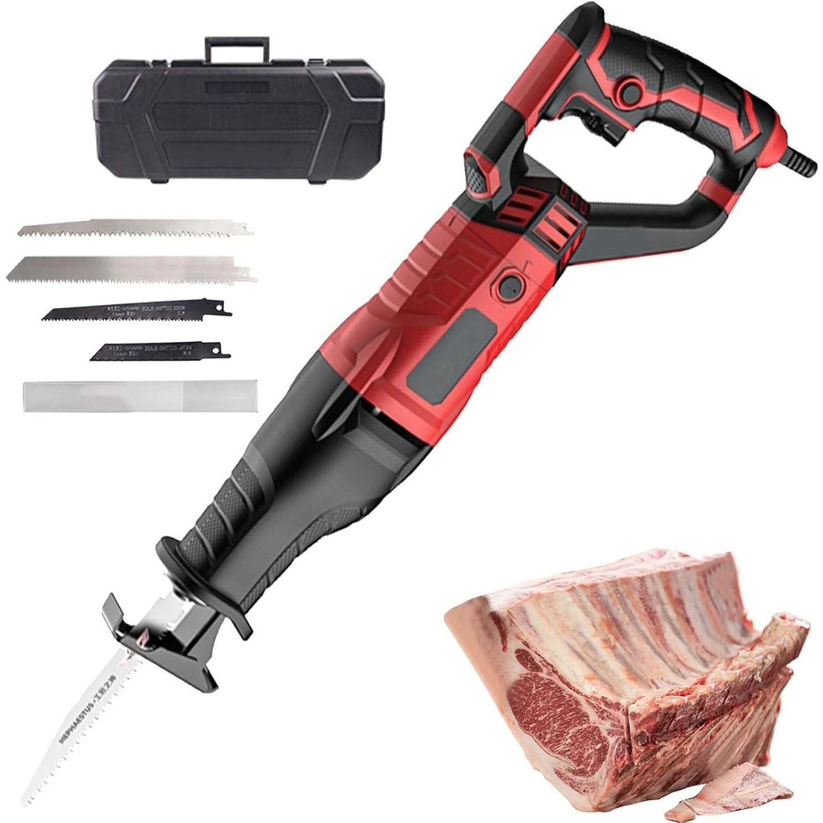 Fhrka Cordless Electric Reciprocating Bone Saw,1050W Handheld Variable Speed Electric Butchers Saw, Multifunctional Meat Bone Saw