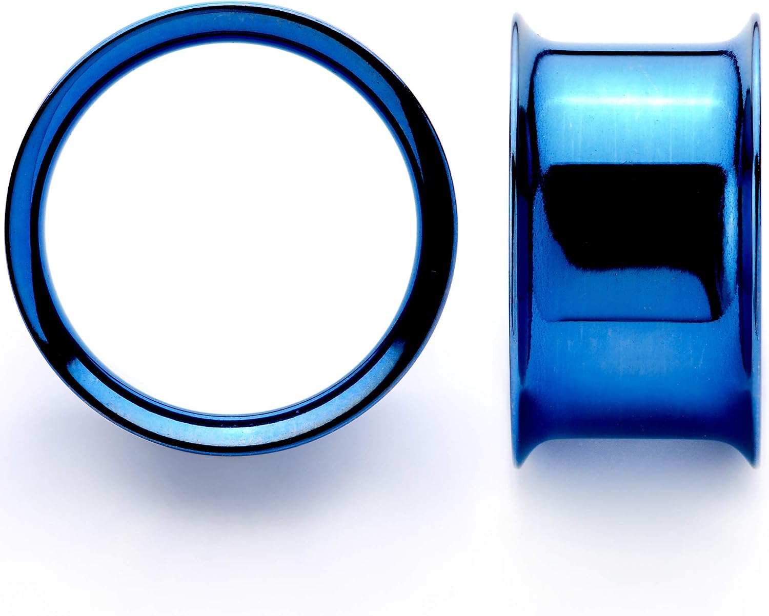 Body Candy 2Pc Anodized Steel Double Flare Tunnel Ear Gauge Plugs Set of 2