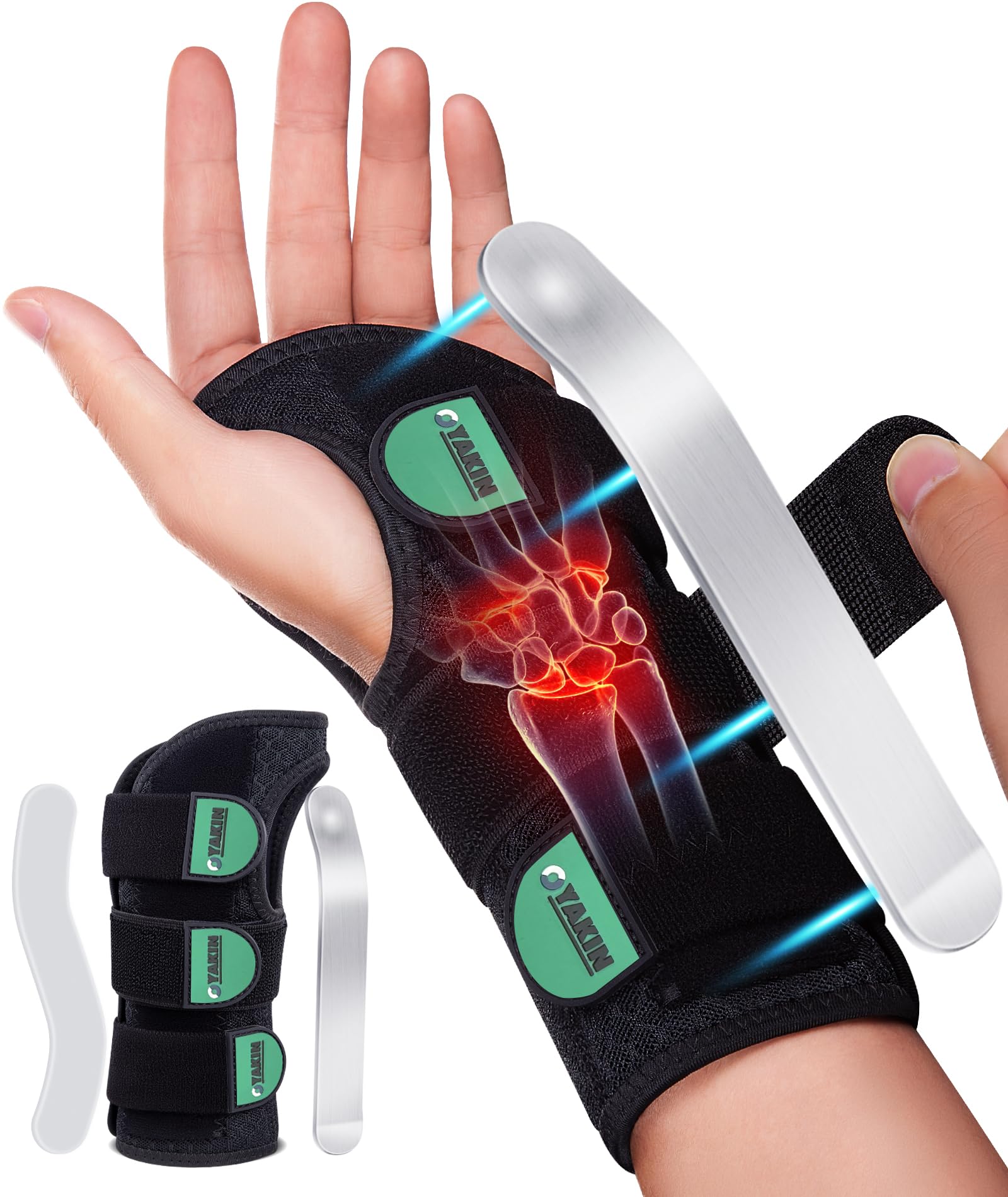 Oyakin Carpal Tunnel Wrist Brace Night Support, Comfortable Wrist Support Brace with S Shape Splint, Adjustable Hand Brace for Tendonitis, Sprain, Arthritis, Strain, Wrist Splint for Sleeping Work, Men & Women (Left Hand,L/XL)