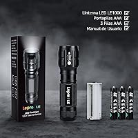 Vista 5 de Lighting EVER Linternas LED de alto lúmenes, linterna pequeña, impermeable, luz de flash de enfoque ajustable para exteriores, emergencia, camping