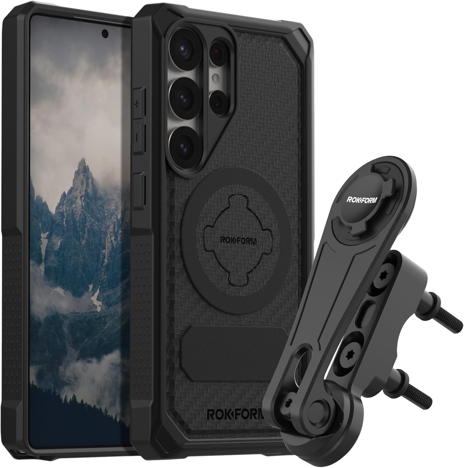 Rokform Galaxy S25 Ultra Rugged Case + Motorcycle Perch Phone Mount