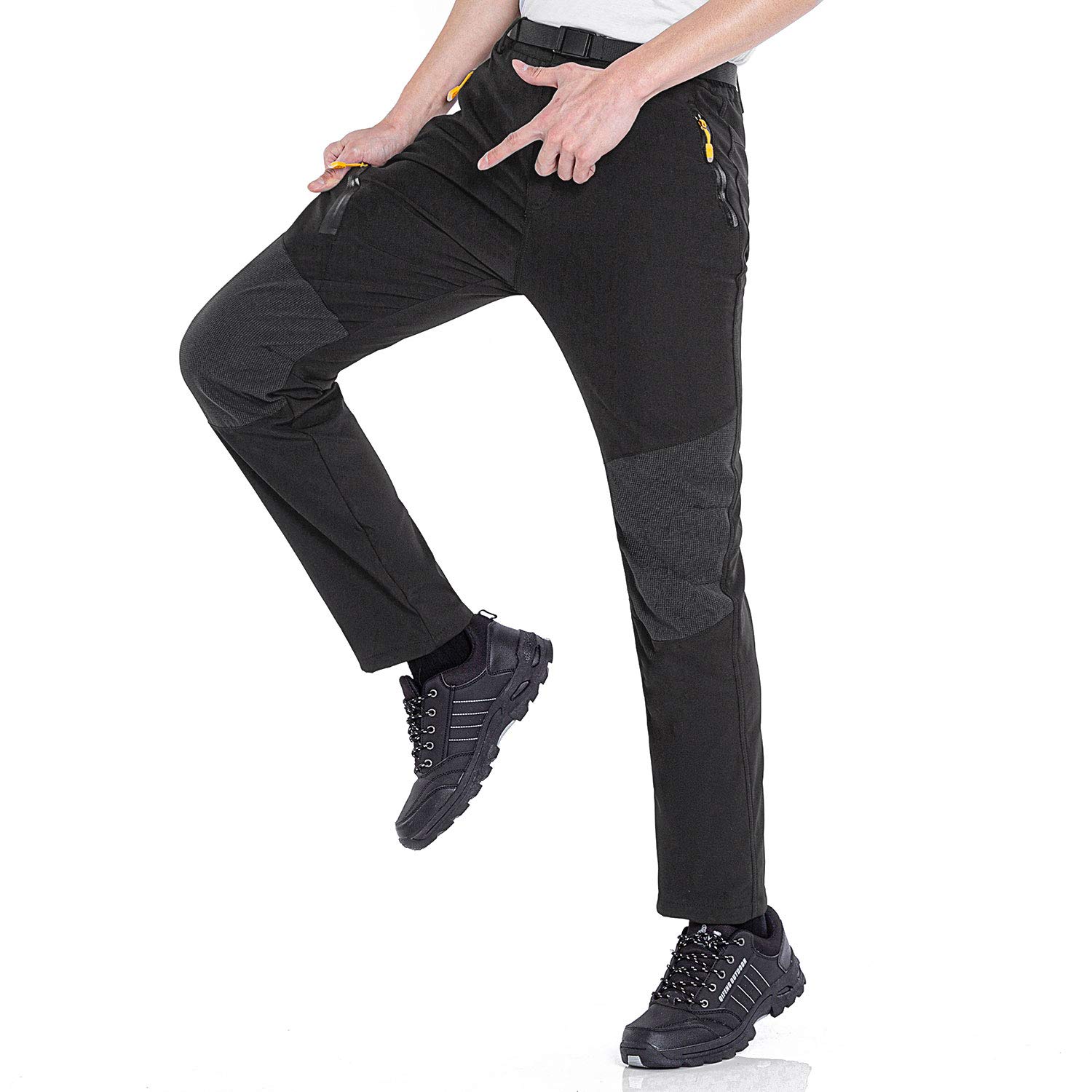 de Los Hombres Exterior Pantalones Ligeros Secado Rápido Senderismo Caza Pantalones de Pesca con Cinturón