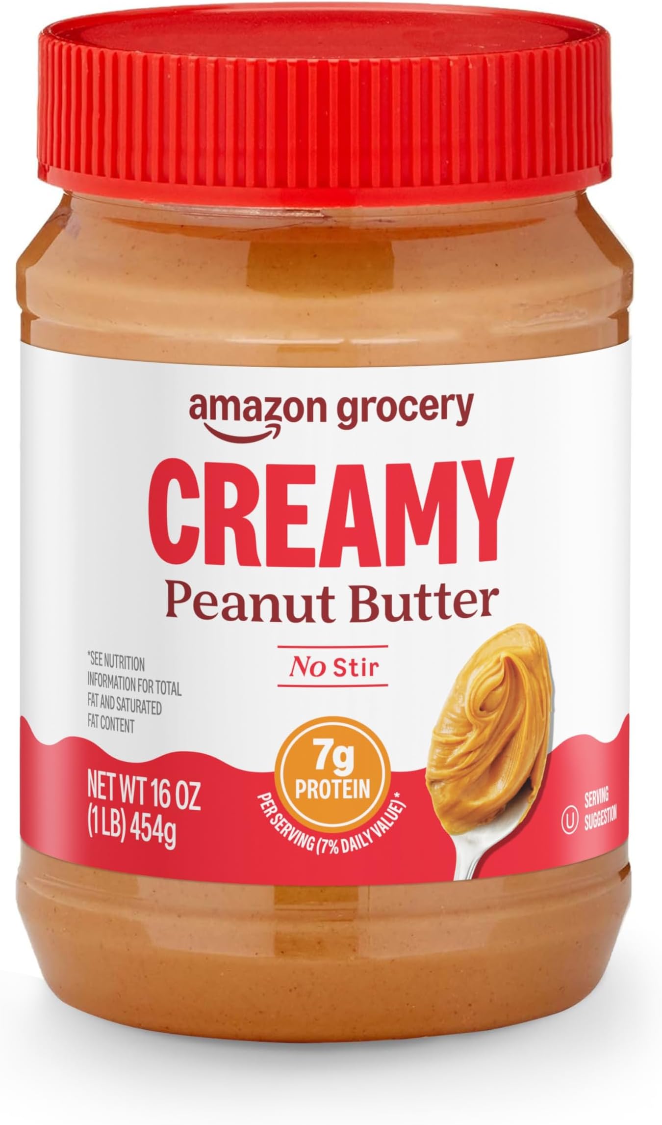Amazon Grocery, Creamy Peanut Butter, No Stir, 16 Oz