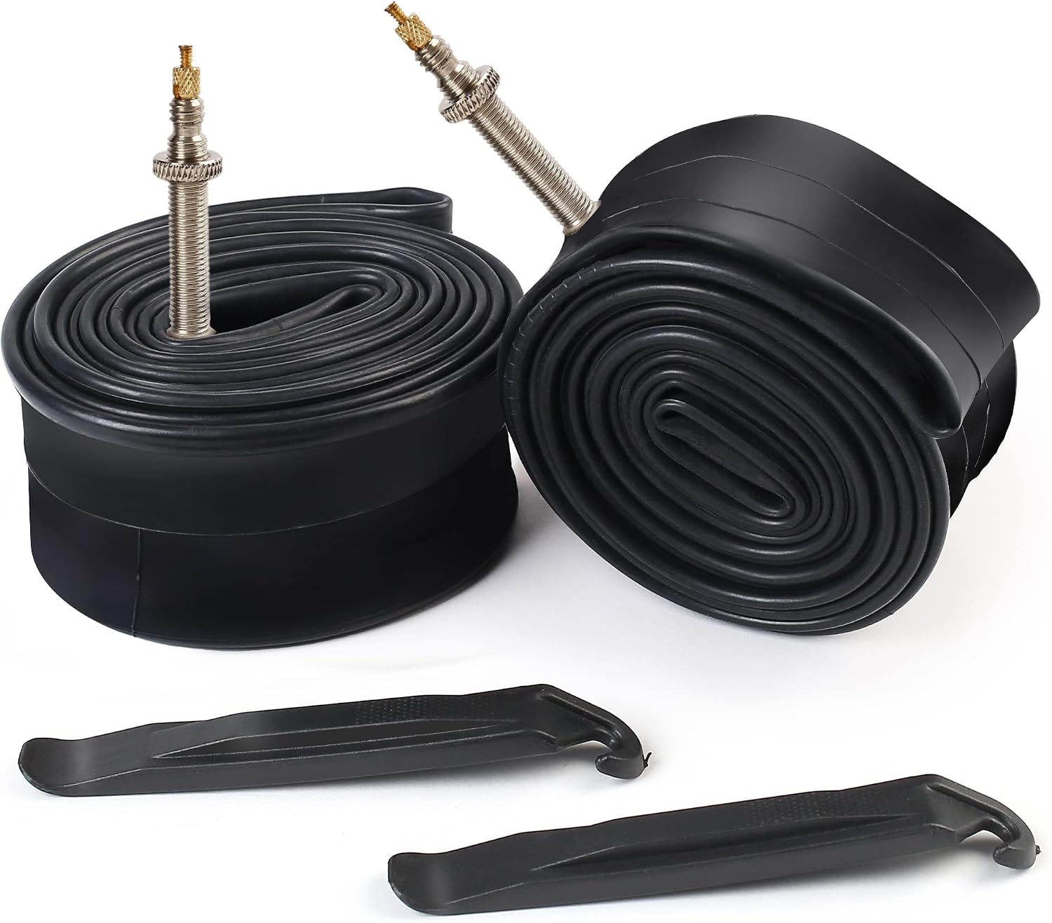 LotFancy 27.5/29 inch Mountain Bike Tube, 2PCS 27.5 x 2.125/2.4, 29 x 2.125/2.4 Bicycle Inner Tubes, 42mm Presta Valve, 2 Tire Levers Included