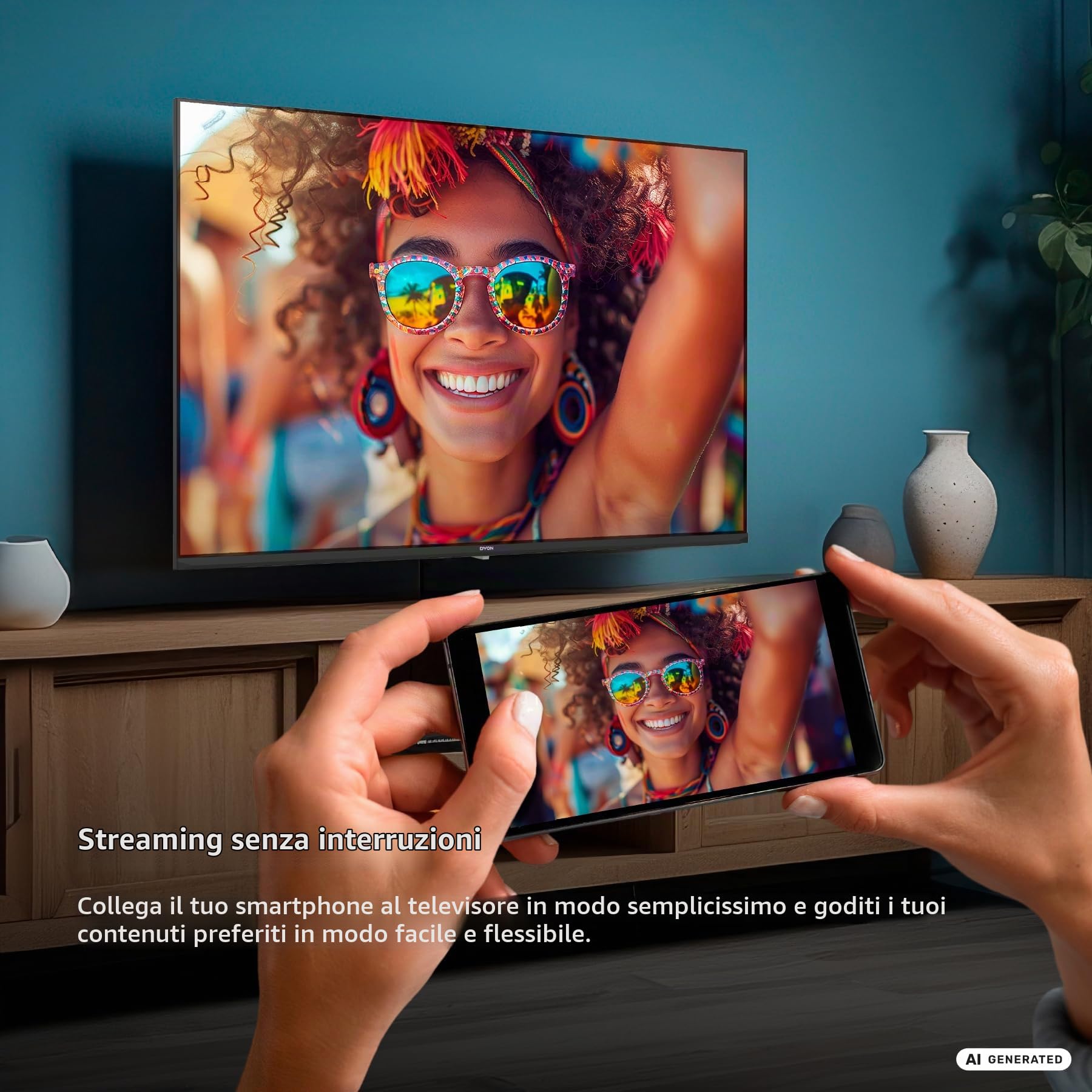 DYON ULTIMAX 32F-TI TV Full HD 32" (80 cm) (1080p, Smart TV, Tizen OS, triplo sintonizzatore (DVB-C/-S2/-T2), Samsung Smart & Gaming Hub, Prime Video, Netflix, Disney+), 2025