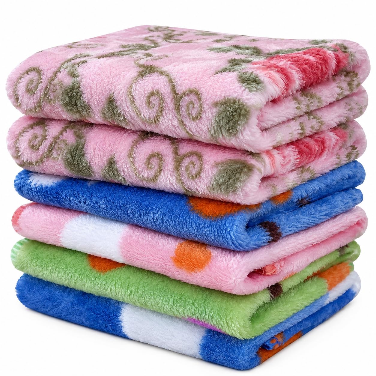 soft microfiber face towel for women & kids | reusable multipurpose cleaning towel | super absorbent & quick dry | gentle on skin | 10 x 9.5 inch (multicolor, pack of 3)