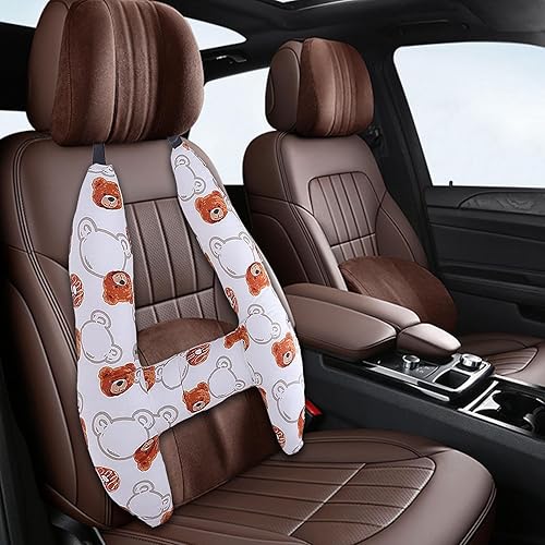 Miniatura 4 de Forma de H - Soporte de cabeza para dormir de coche para niños, almohadas de viaje para asiento de automóvil para apoyar el cuerpo y la cabeza,