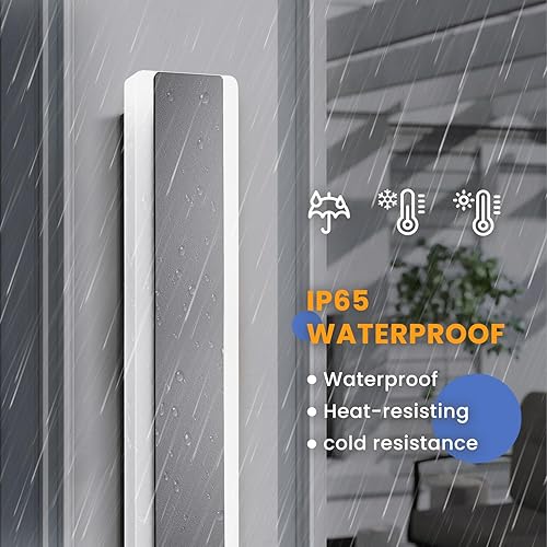 Miniatura 5 de Apliques de pared modernos regulables para exteriores de 23.6 pulgadas con control remoto, montados en la pared con 3 colores (3000 K4500 K6000 k),