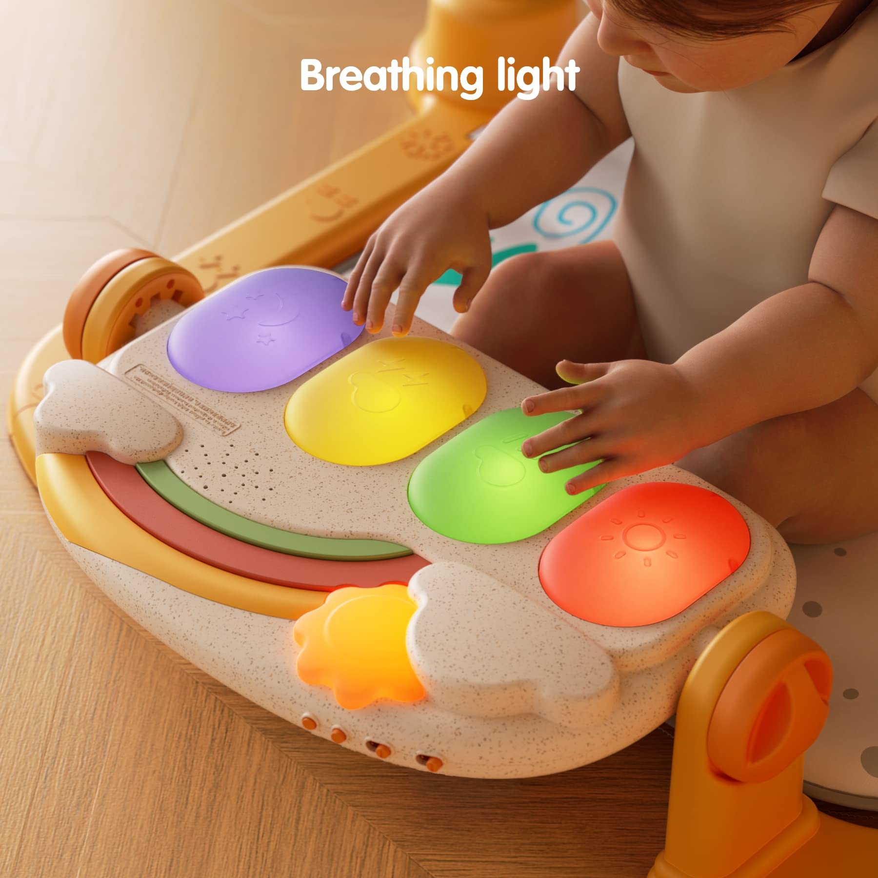maty gimnastyczne podłogowe,Baby Activity Mata do zabawy gimnastyczna z dźwiękami,Światła i muzyka,Kick and Play Piano Gym, wczesna aktywność rozwojowa Playmat Zabawka prezent dla niemowląt Noworodki