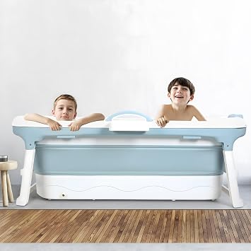 Portable Bathtub for Adult Kids, 50in Foldable Collapsible Tub, Ergonomically Designed for the Ultimate Relaxing Soaking Bath for Small Spaces,Quick Effortless Folding Bathtub Hot,Ice Bath