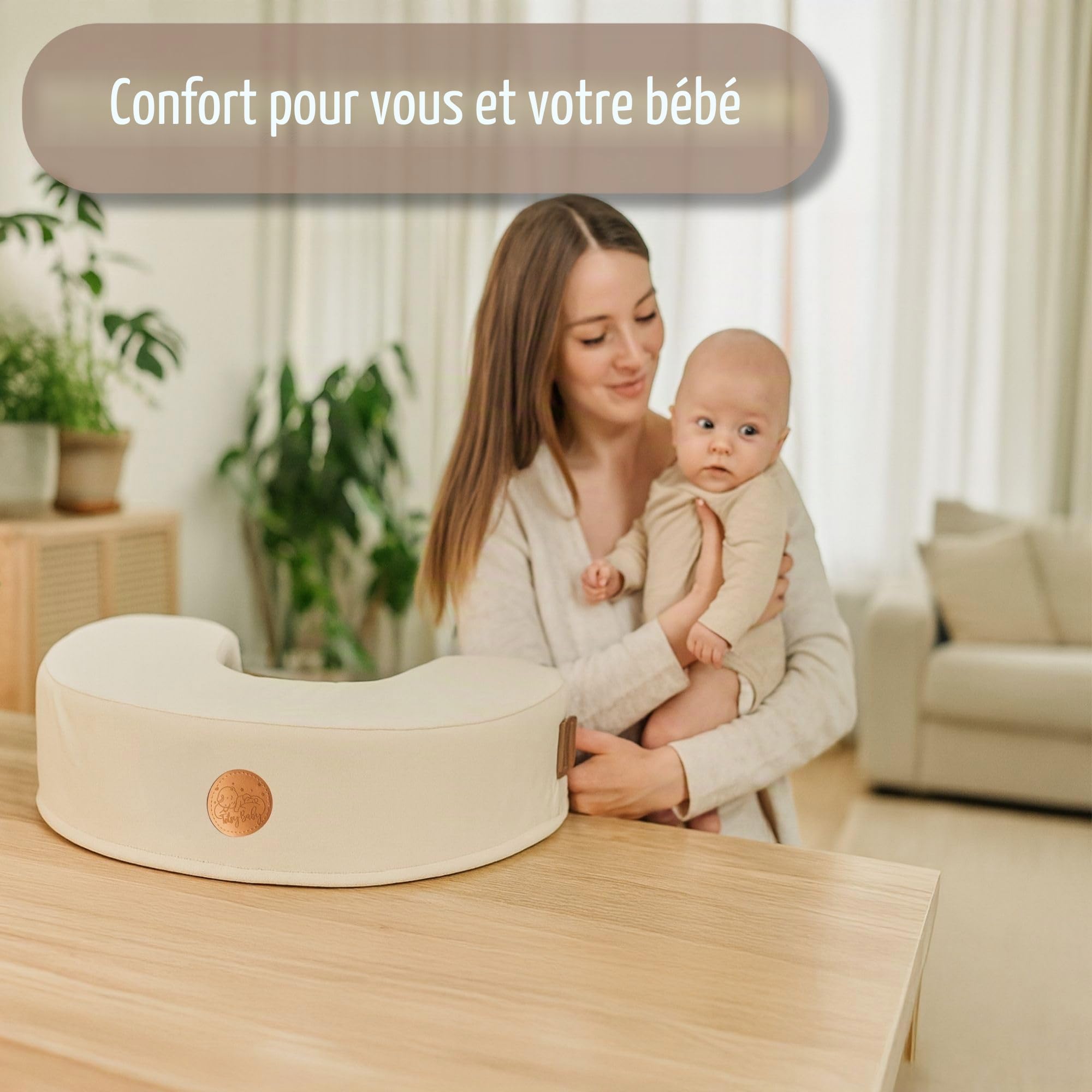 Totsy Baby Coussin d’Allaitement en Mousse à mémoire de Forme - Soutien Ergonomique pour bébé et Maman Idéal pour l’Allaitement et Le Confort Postnatal