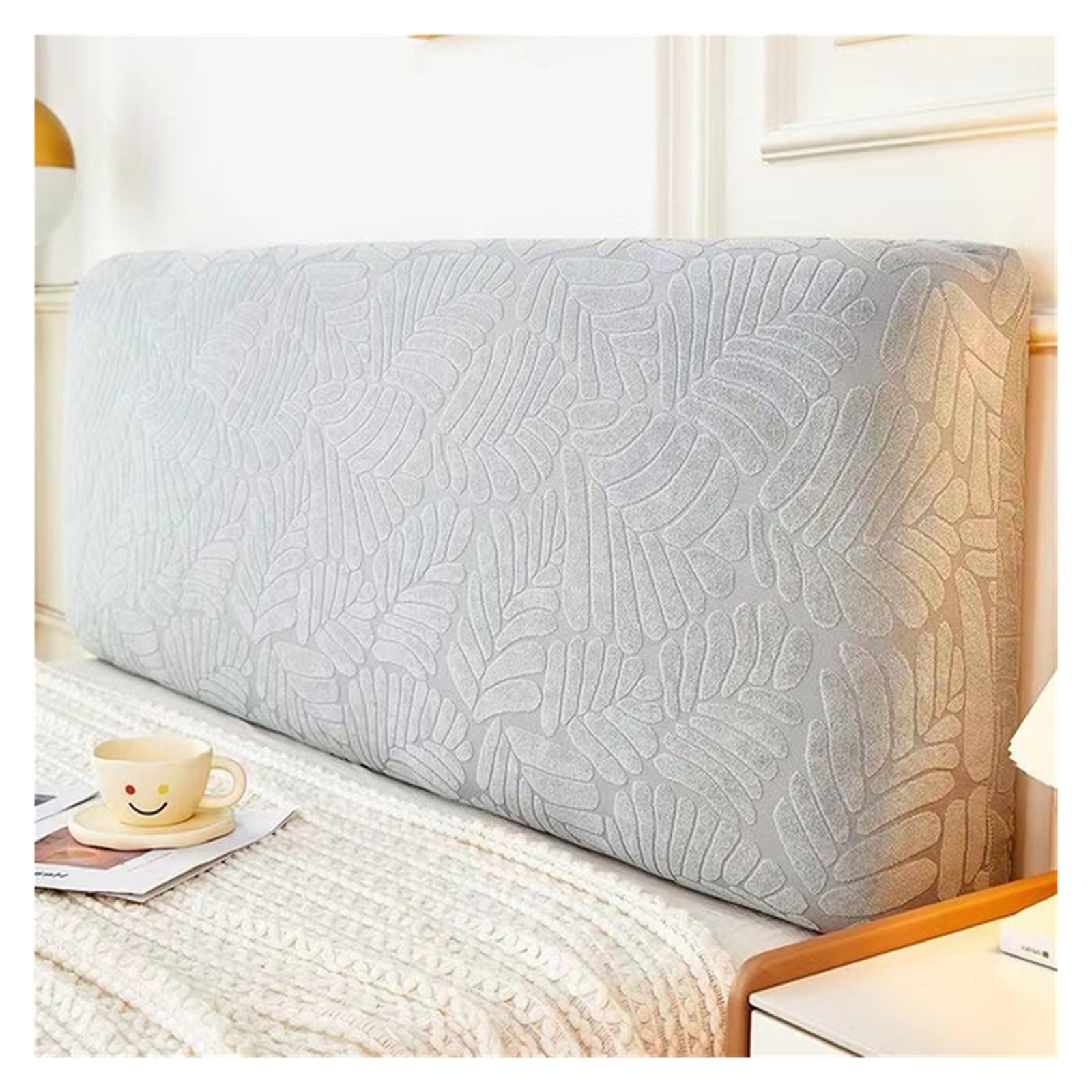 Stretch Bed Headboard Slipcover for Queen King Size, Jacquard Fabric Solid Headboard Covers Super Soft Comfotable Bed Head Cover Dustproof Protector Cover for Bedroom Décor ( Color : #28 , Size : 120c