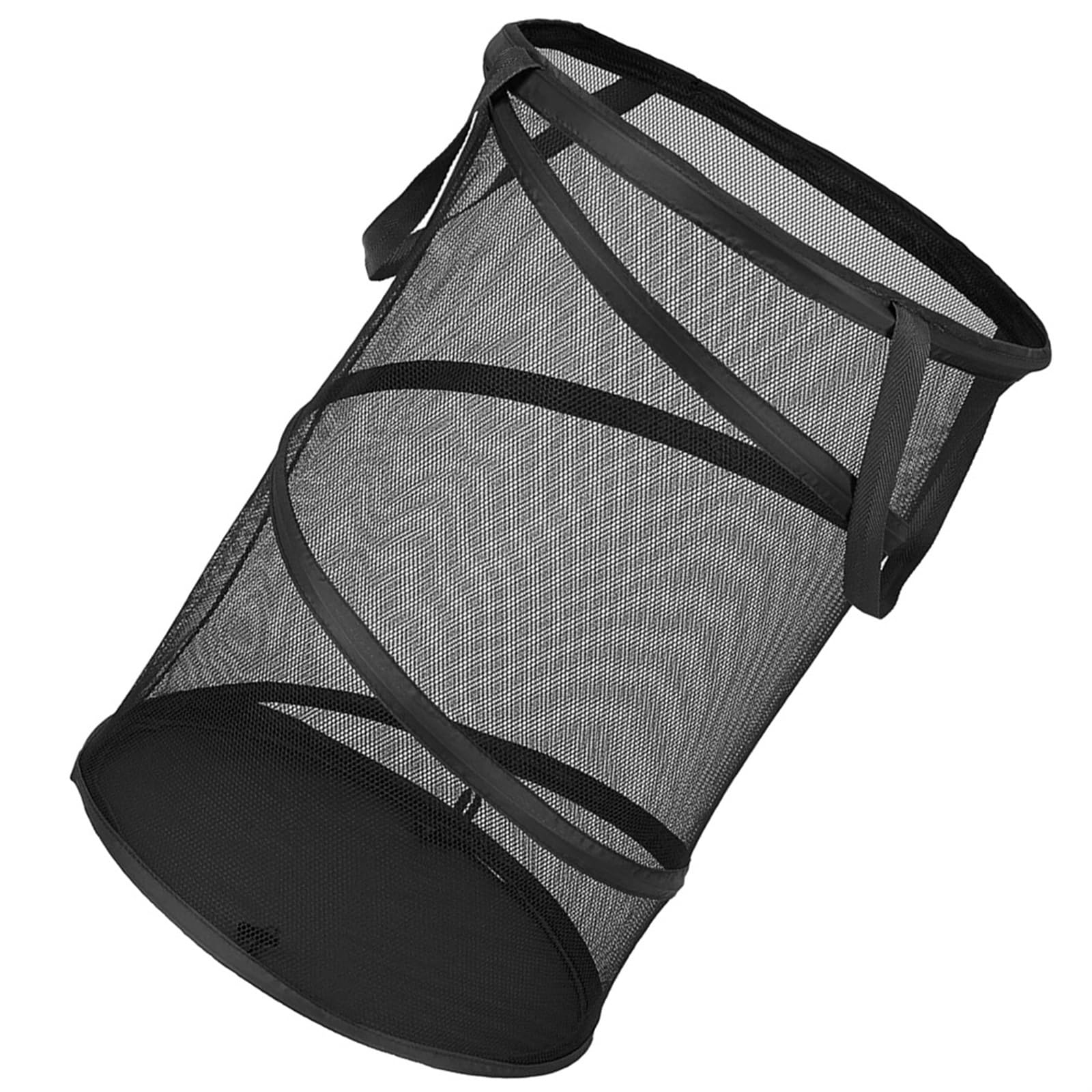 Panier à linge pliable cylindrique et suspendu gain de place