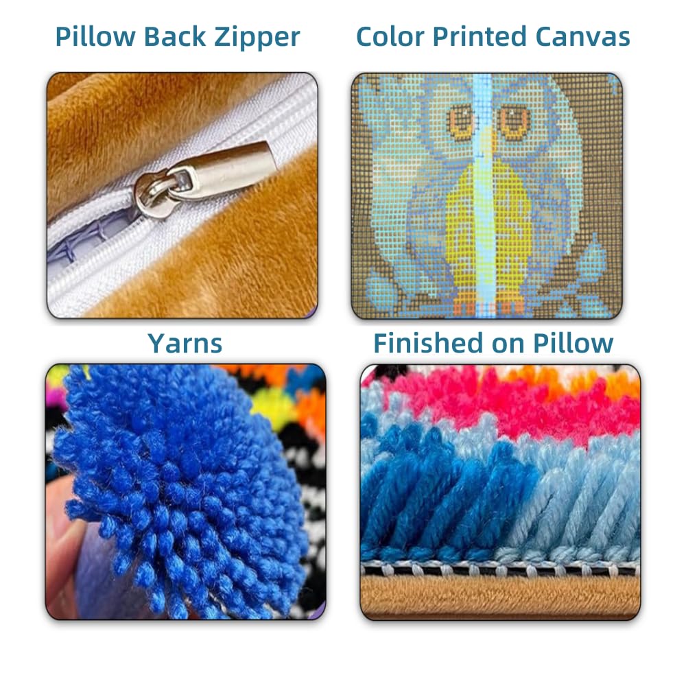 Tropical Flowers and Palm Leaves Latch Hook Kits Pillow DIY Tropical Flowers and Palm Leaves Latch Hook Kits Pillow DIY