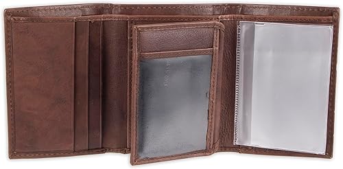 Miniatura 8 de Kenneth Cole REACTION Billetera para hombre piel auténtica RFID triple delgada con ventana de identificación y ranuras para tarjetas