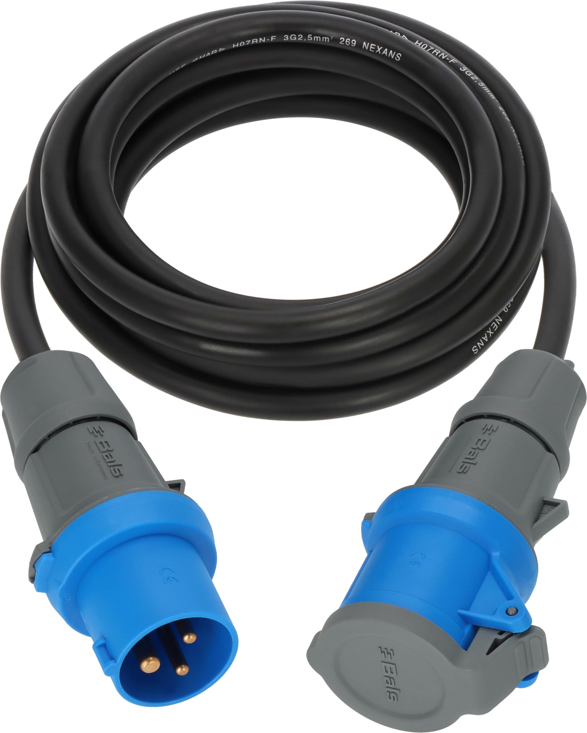 Brennenstuhl CEE - Cavo di prolunga da campeggio, 5 m, H07RN-F, 3G2.5, colore nero, per uso permanente ed esterno IP44, prodotto in Germania