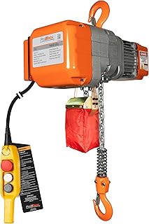Prowinch 1/2 Ton Electric Chain Hoist Single Phase 1000 lbs Load Capacity 20ft Lift Height Hook Mount G80 Chain Single Chain Fall Heavy Duty