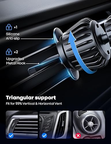 Miniatura 19 de Lamicall Soporte de coche MagSafe - [20 súper imanes] Soporte magnético para teléfono para automóvil, soporte de teléfono para ventilación de aire