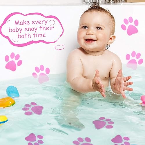 Vista 20 de Mudder 20 calcomanías antideslizantes para bañera, calcomanías antideslizantes para regadera, calcomanías adhesivas para patas, pisadas de tracción