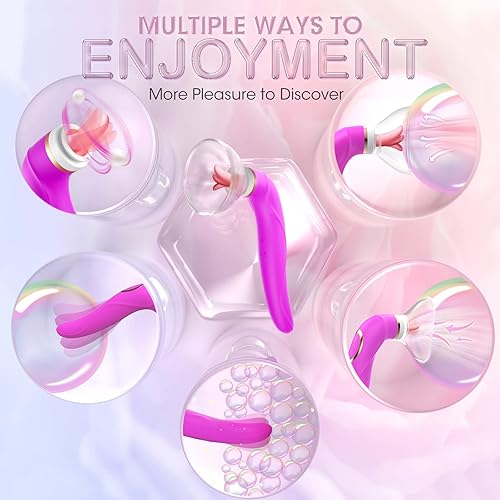 Miniatura 2 de Vibrador de succión de clítoris, vibrador de lengua de punto G con 8 modos de succión y 10 modos de vibración de cola y 5 modos de lamer, juguete