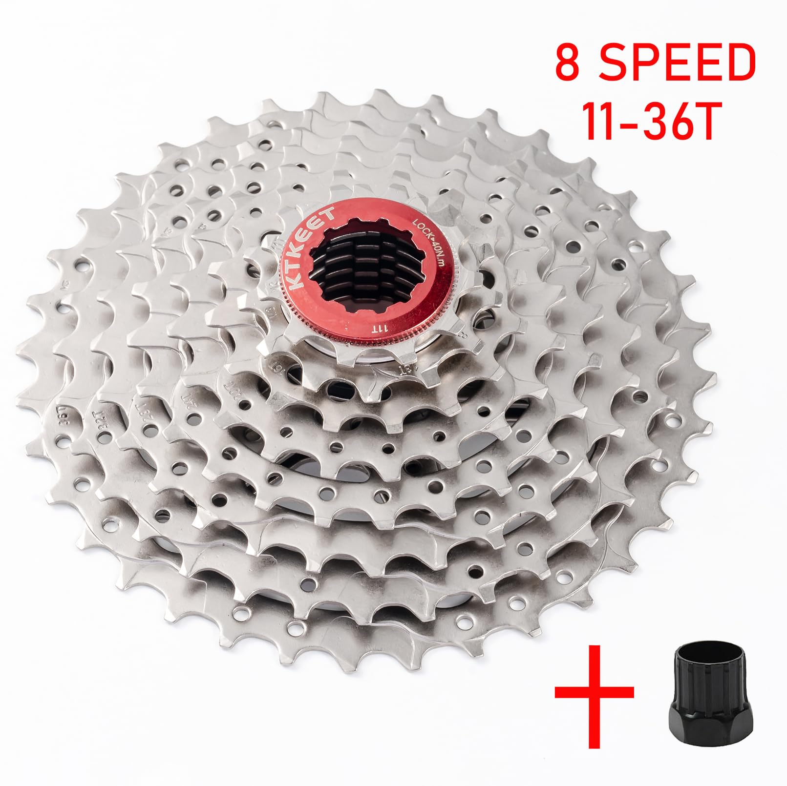 Cassette 8 vitesses 11-30T/32T/34T/36T/40T/42T/46T Cassette de vélo de montagne 8 vitesses Compatible avec Shimano Ultegra XT Sunrace Sram