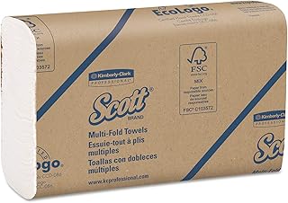 Scott 03650 Multi-Fold Towels, Absorbency Pockets, 9 2/5 x 9 1/5, White, 250 Sheets per Pack (Case of 12 Packs)