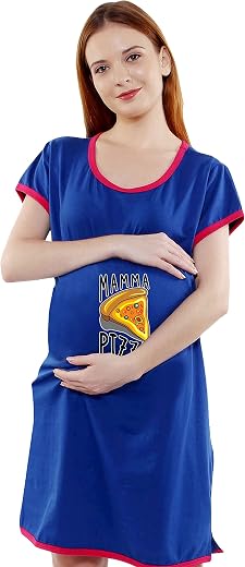 Sillyboom Maternity Maa Pizza Tunic Tops for Pregnant Women T-Shirt