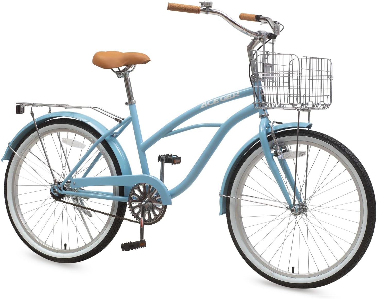 24 26 Inch Women Beach Cruiser Bike, Single Speed and 7 Speed, Adult Hybrid Bike Commuter Bicycle, Hi-Ten Steel Frame with Adjustable Handlebar and Saddle, Multiple Colors