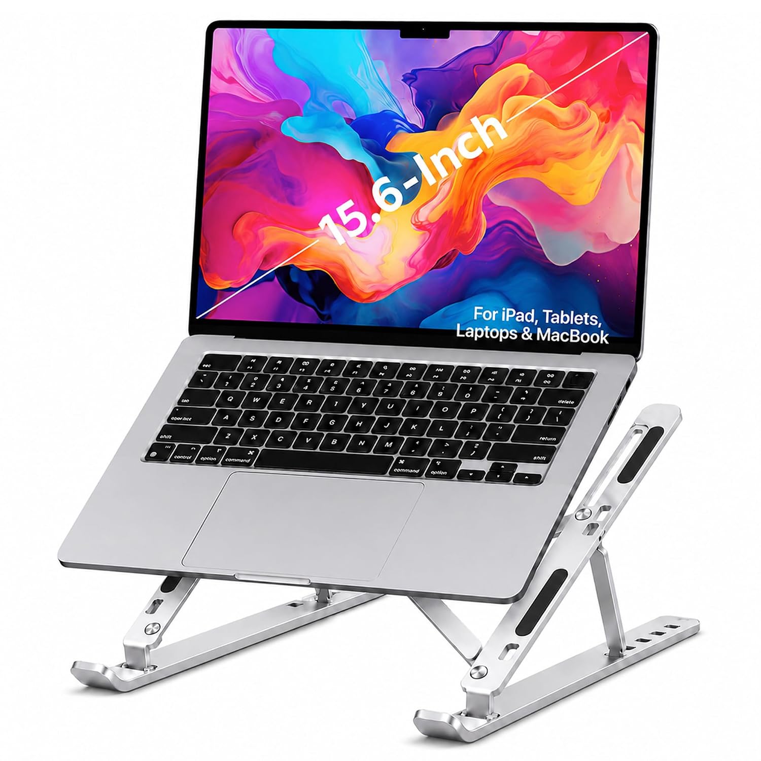 Gizga Essentials Aluminium Laptop Stand with 7 Adjustable Angles, Foldable, Silver at ₹299 (80% Off) – Amazon