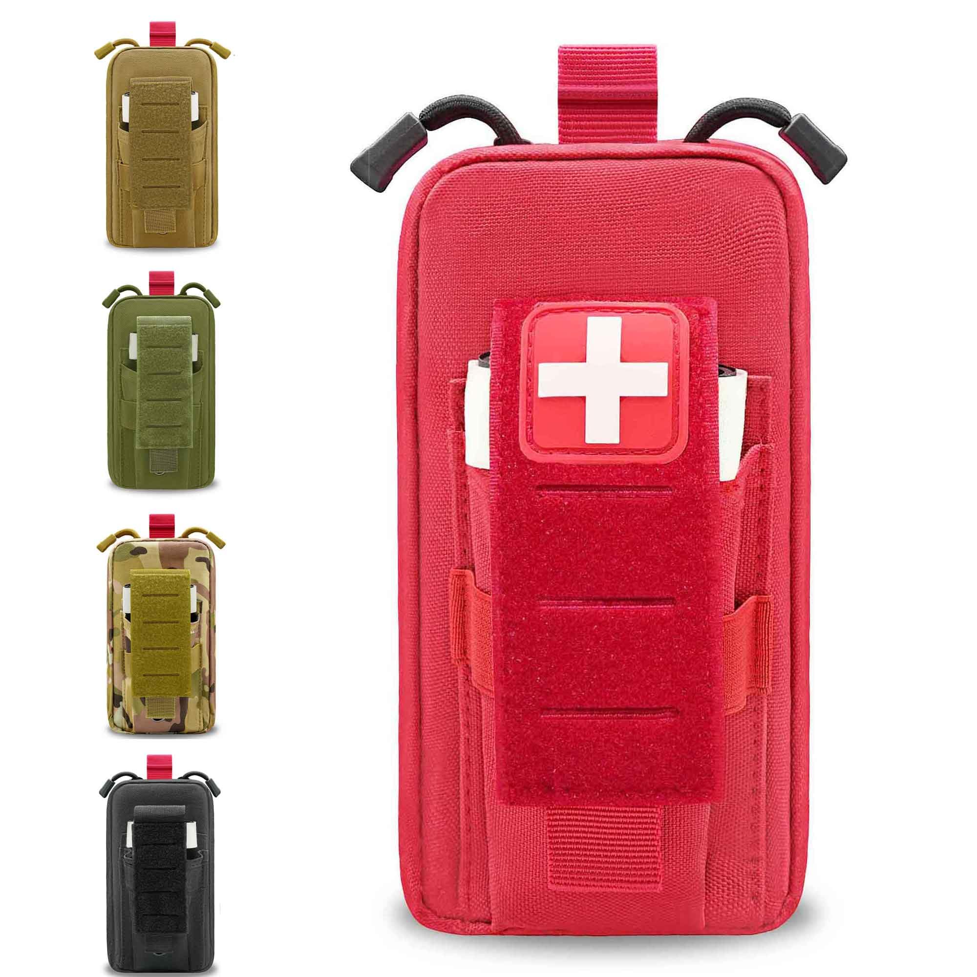 Molle First Aid Pouch Empty, Small Tactcical Ifak Med Duty Belt Tourniquet Holder Bag for Camping Hiking