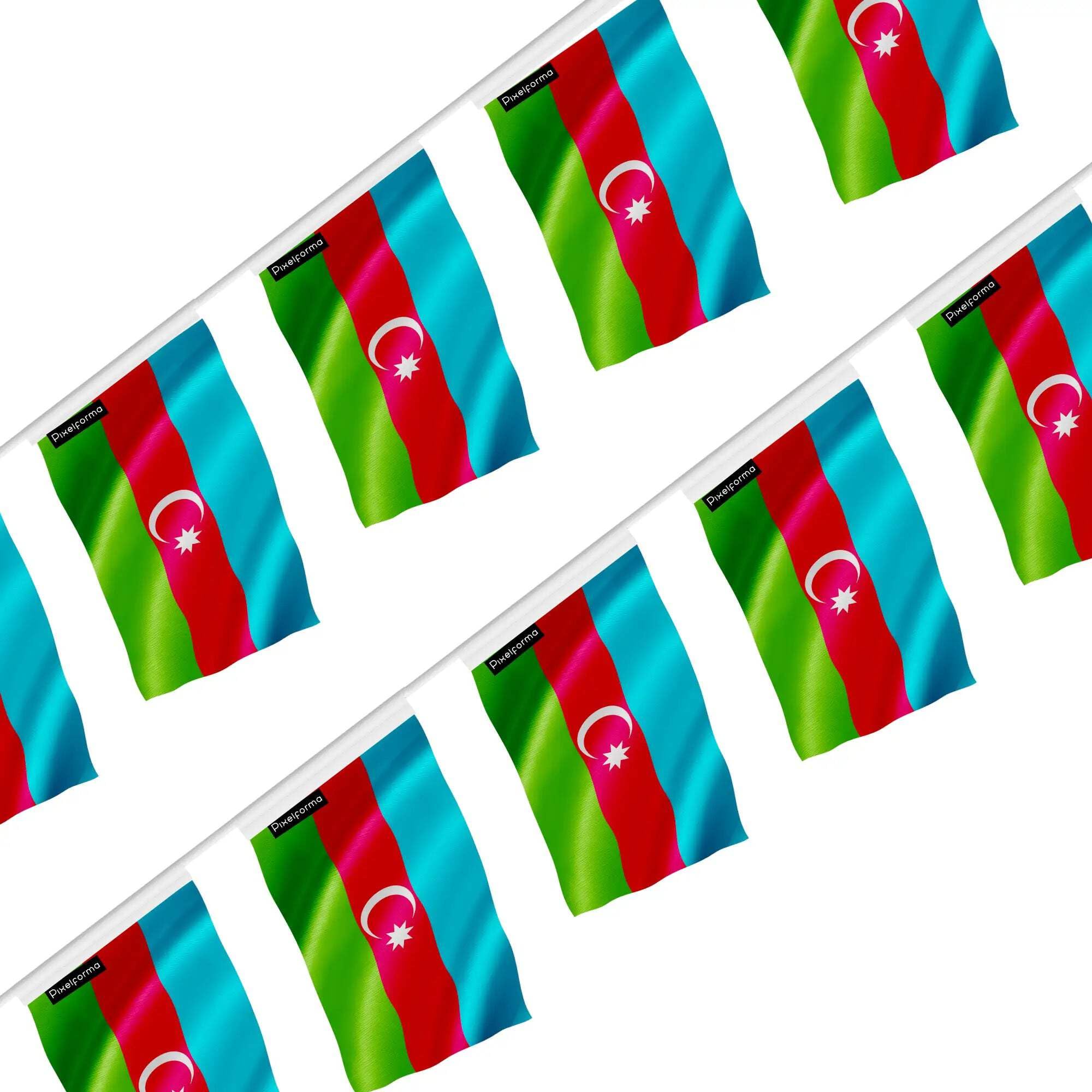 Guirlande drapeau Azerbaïdjan festive pour vos soirées et buffets à thème - 3