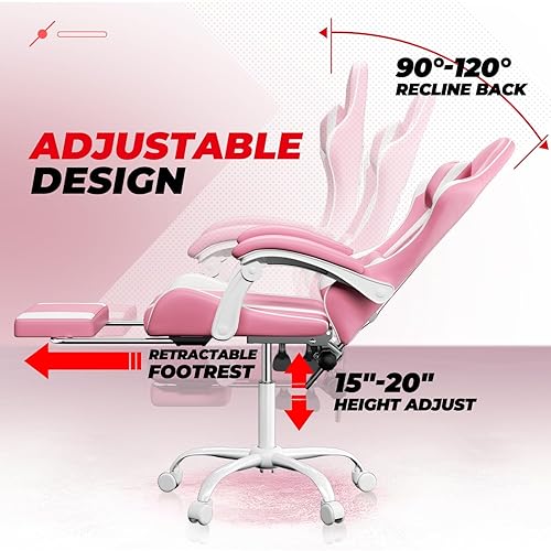 Miniatura 9 de Silla de oficina ergonómica Auto Dynasty para juegos, silla de oficina de respaldo alto con soporte lumbar ajustable, enlace de reposabrazos,