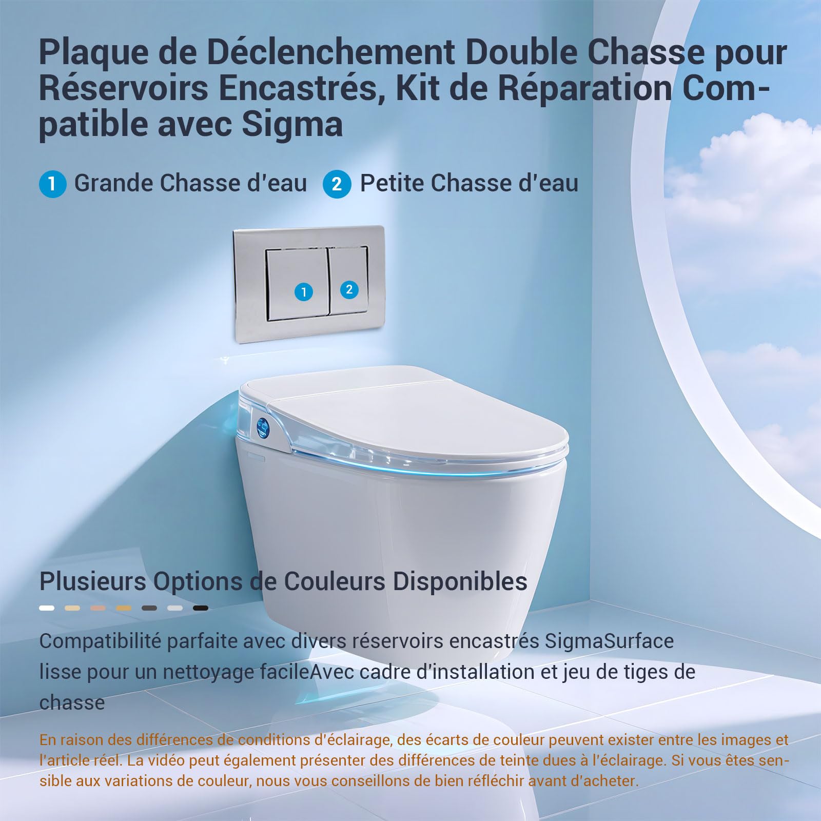 Plaque De Commande WC Suspendu,Chasse D'Eau,Bouton Poussoir,Déclenchement,Compatible Avec Geberit Sigma 01 20, 30,UP300 & UP320,Double Flushing,Modèle 115770115,245 × 164 Mm (Chromé brillant)