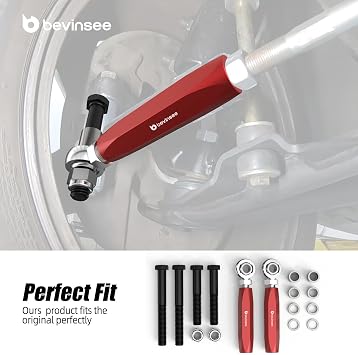 Bevinsee Maximum Bump Steer Kit Adjustable 79-93 Compatible with Ford Mustang, Power Rack Outer Tie Rod End Kits for GT V8 Roush & Saleen Vehicles
