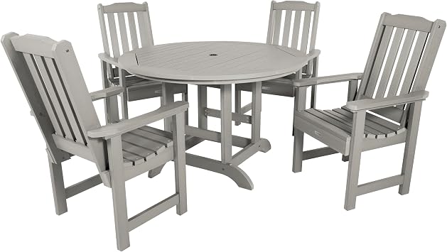 highwood Lehigh 5-Piece Round Dining Set, Harbor Gray