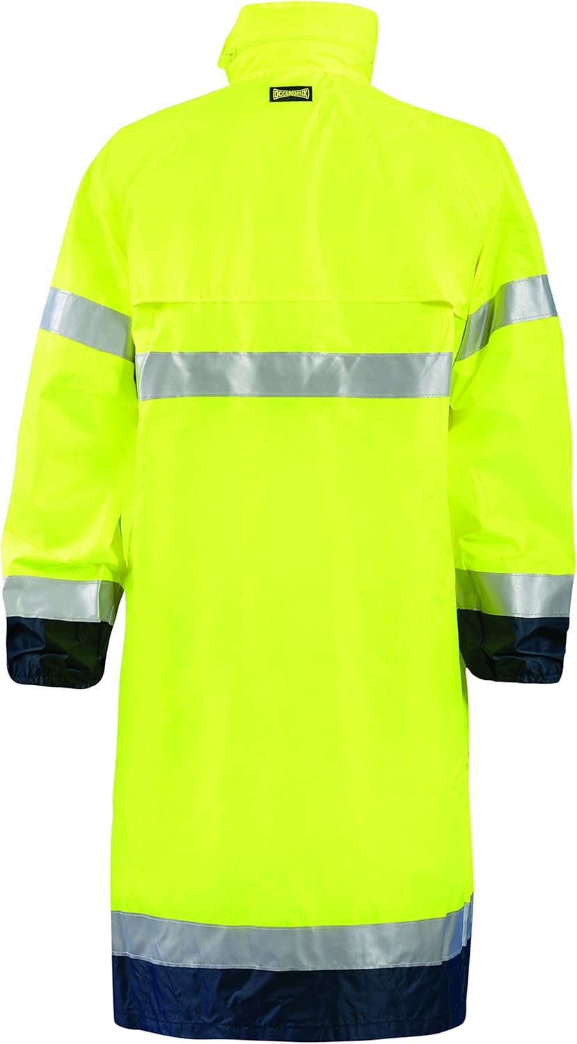 OccuNomix LUX-TJRE-YL Premium Breathable Waterproof Rain Jacket, Calf Length, Class 3, Yellow, Large