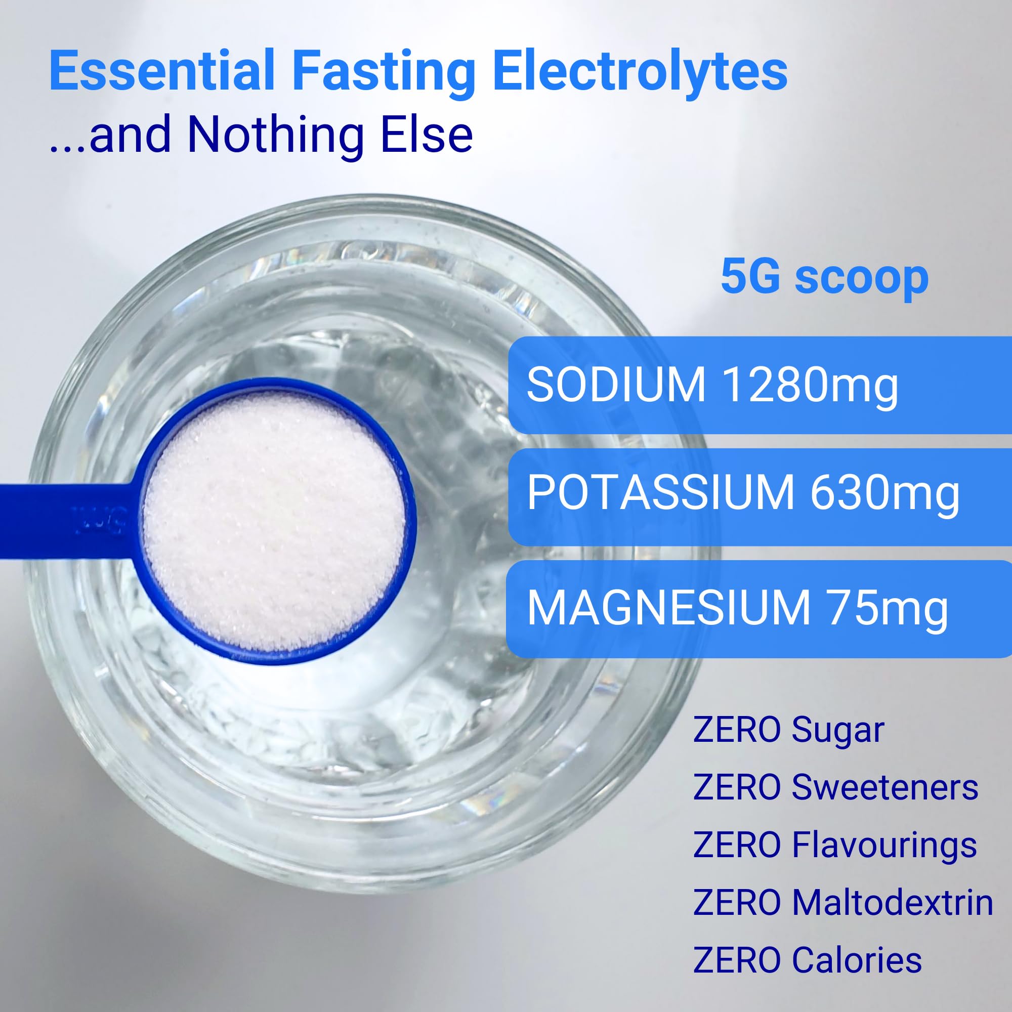 Nutri-Align Fasting Salts Electrolytes Powder | 400g Sodium Potassium Magnesium Electrolytes | Pure Unflavoured Electrolytes for Extended and Intermittent Fasting | Sugar Free & Filler Free — Amazon image 5