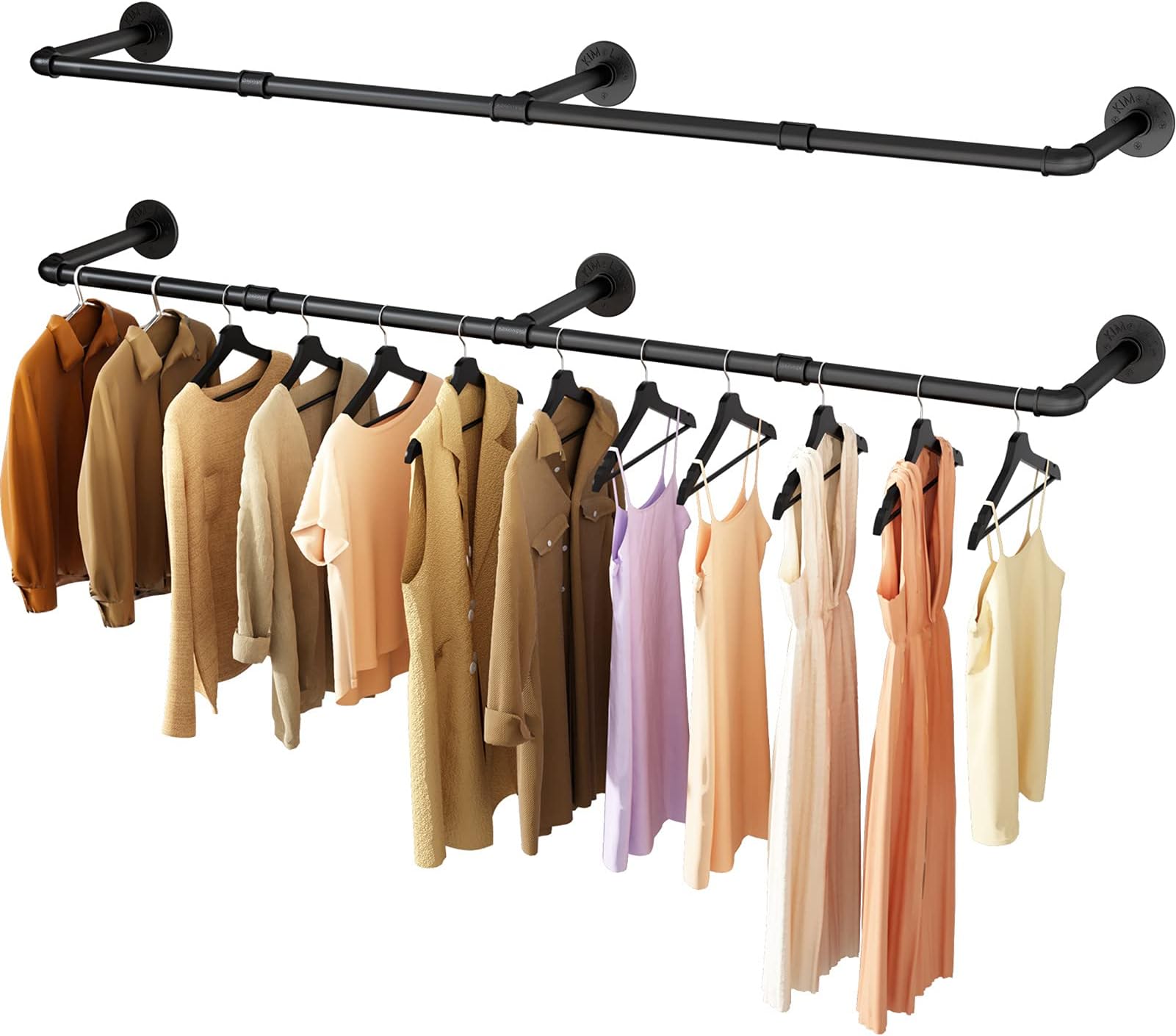 Amazon.com: UlSpeed Industrial Pipe Clothes Rack Wall Mounted Set of 2 ...