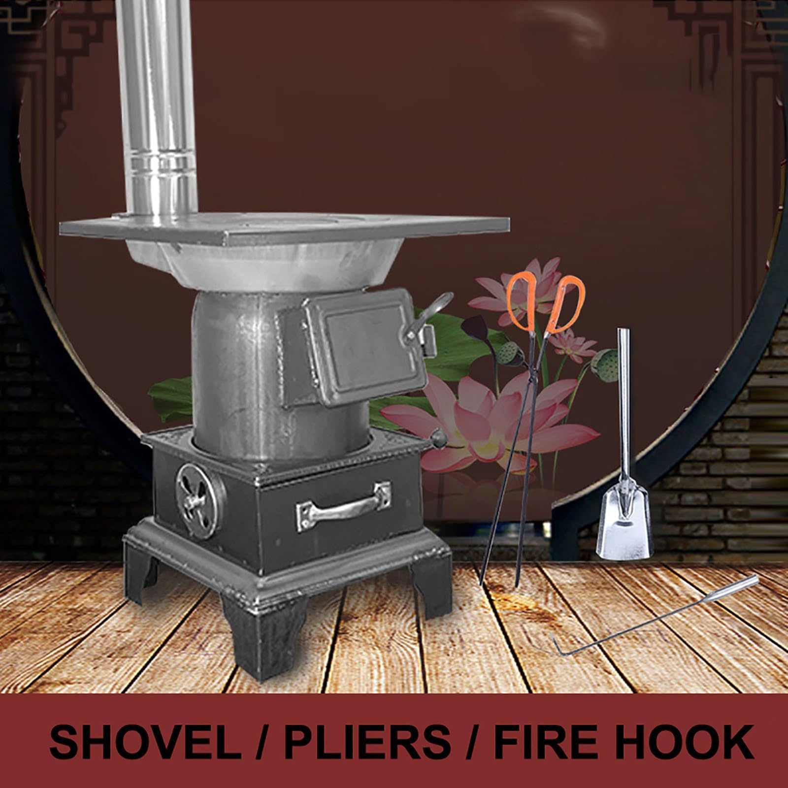 Poêle à bois en fonte, poêles à bois pour la maison, poêle à bois en fonte, poêle à bois d'intérieur pour chauffage domestique, poêle à bois portable en fonte, poêle à bois de camping