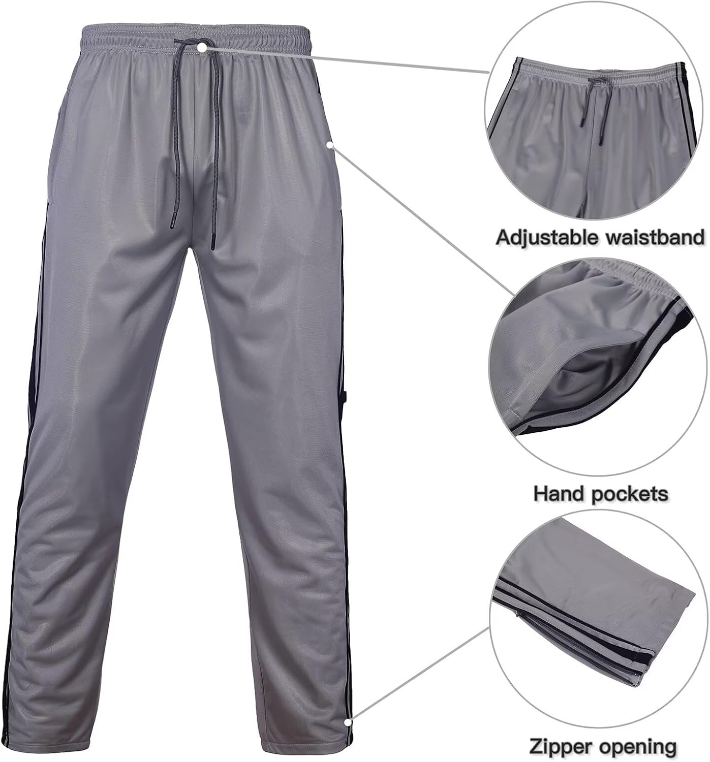 Mens Tracksuit set Classic Striped jogger sweat suit outfit 2 pieces for big tall men outdoor activewear