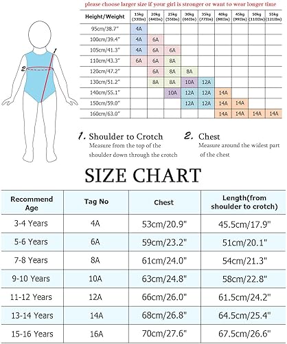 Miniatura 6 de Leotardo para gimnasia artística, deportivo, brillante, con bandera de Estados Unidos, rojo, blanco y azul para niña