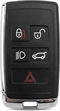 5-Button Key Fob Cover for Land Rover Range Rover Sport Evoque Velar Discovery & Jaguar XF XJ F-Pace, Soft TPU Key Shell Case Protector
